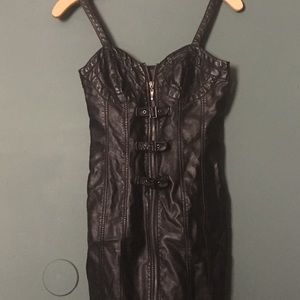 Black Pleather Dress made of rayon and polyester!
